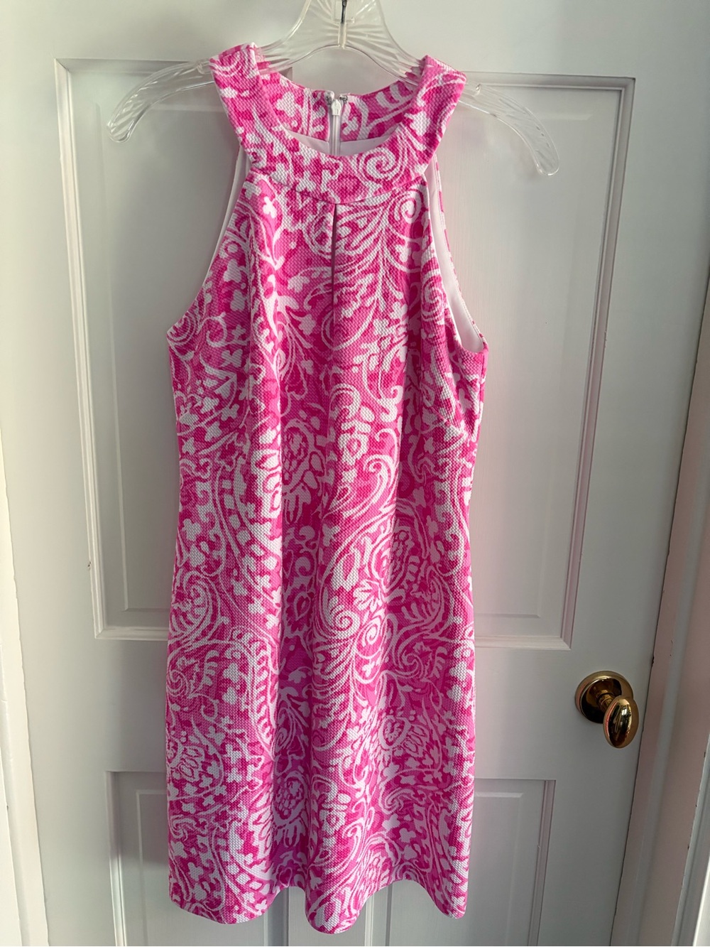 Vince Camuto Pink and White Patterned Sleeveless Dress
